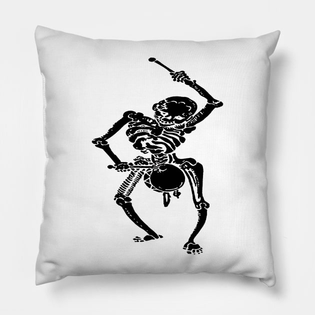 Civil War Federal Drummer Boy Skeleton In Black Pillow by taiche