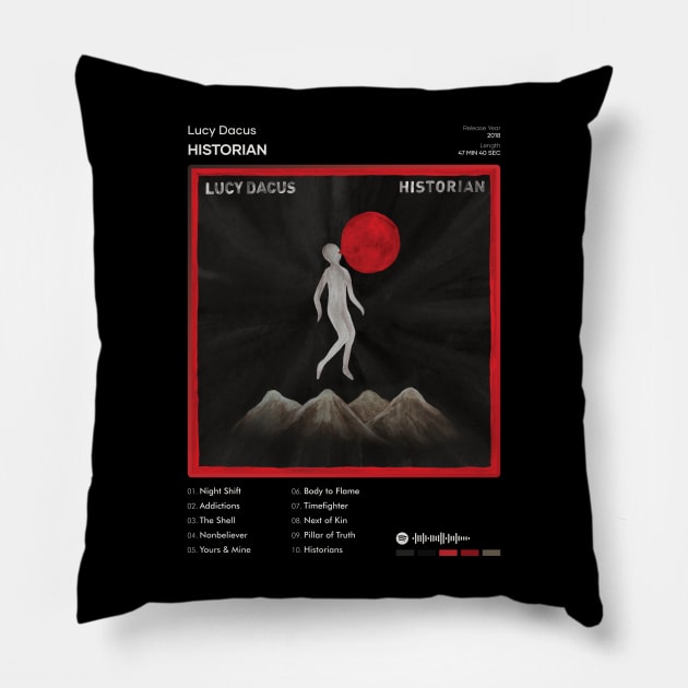 Lucy Dacus - Historian Tracklist Album Pillow by 80sRetro