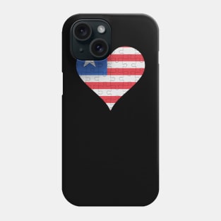 Liberian Jigsaw Puzzle Heart Design - Gift for Liberian With Liberia Roots Phone Case