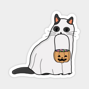 Catoween Black Cat Ghost Magnet