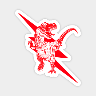 Lightning T-Rex Dinosaur Red Magnet