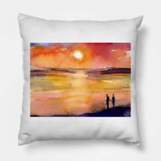 Sunset - Sunrise - Reflection - People Pillow