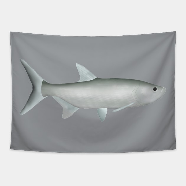 Indo-Pacific Tarpon Tapestry by FishFolkArt