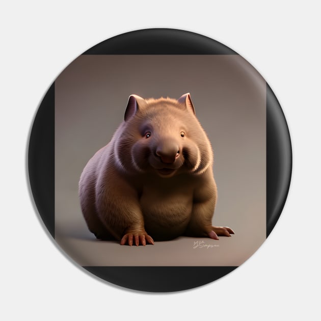 A very fat, cute, Wombat Pin by J7Simpson