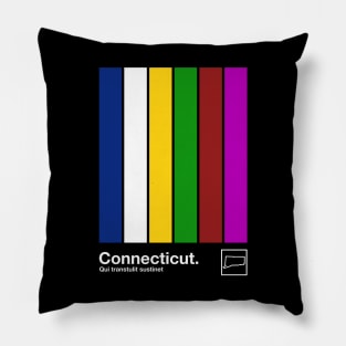 Connecticut State Flag  // Original Minimalist Artwork Poster Design Pillow