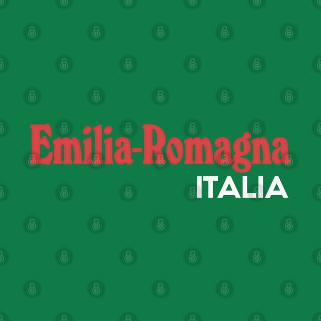 Emilia-Romagna Italia / Retro Italian Region Typography Design by DankFutura