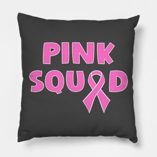 Pink squad breast cancer awareness ribbon Pillow