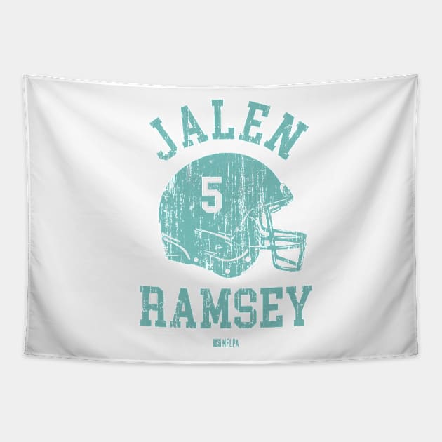 Jalen Ramsey Miami Helmet Font Tapestry by TodosRigatSot