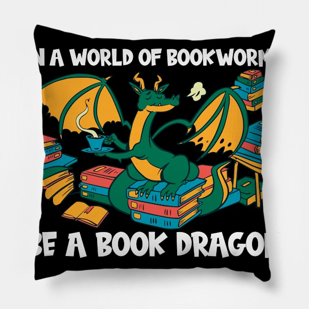 Be A Book Dragon Pillow by TK Store