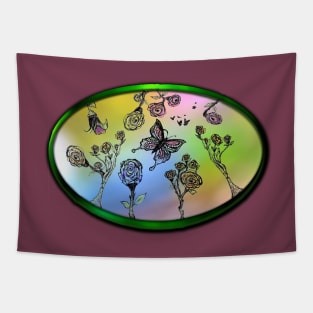 Rosy Vines Tapestry