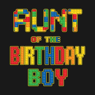 Aunt of the Birthday Boy Building Block Birthday T-Shirt