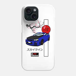 JDM R34 Blue Red Sun Edition Phone Case