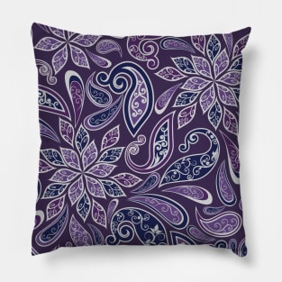 Gorgeous Paisley Art in Shades of Purple and Lavender Pillow