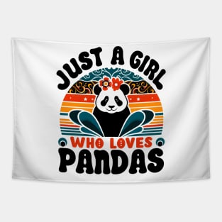 Just A Girl Who Loves Pandas Cute Kawaii Panda Womens Girls Tapestry