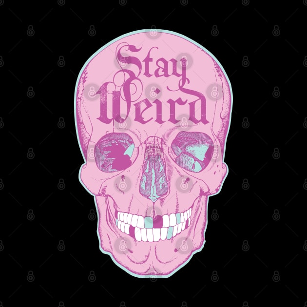 Stay Weird Pastel Goth Skull by August Design