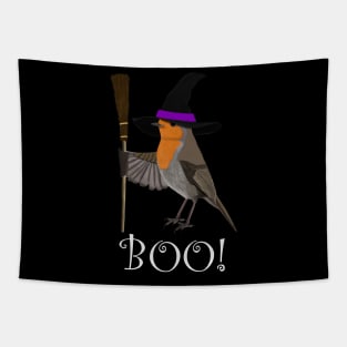 Robin Witch Bird Funny Halloween Ornithologist Gift Tapestry