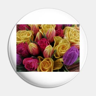 mixed flowers of bright colours in this glowing bouquet Pin