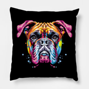 German Boxer Dog Artwork Pillow