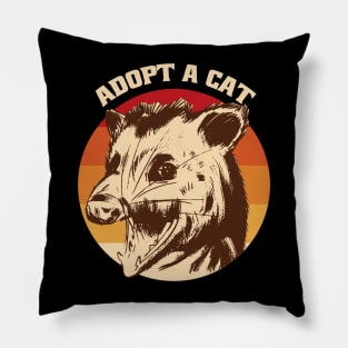 Adopt A Cat Opossum Funny Pillow