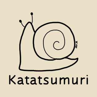 Katatsumuri (Snail) Japanese design in black T-Shirt