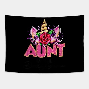 Aunt Of The Birthday Princess Unicorn Aunt Matching Family Tapestry