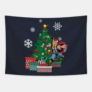 Thor Around The Christmas Tree Tapestry