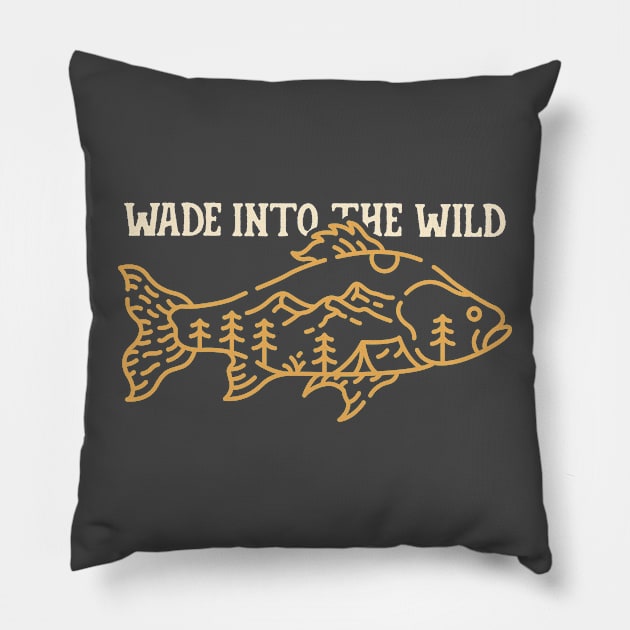 Wade Into The Wild Pillow by VEKTORKITA