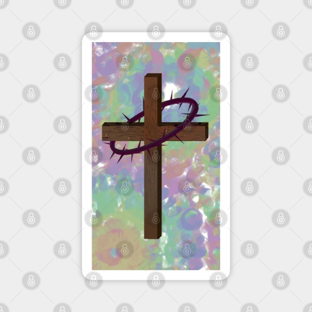 Cross Pastel Tie Dye Magnet by ValinaMoonCreations