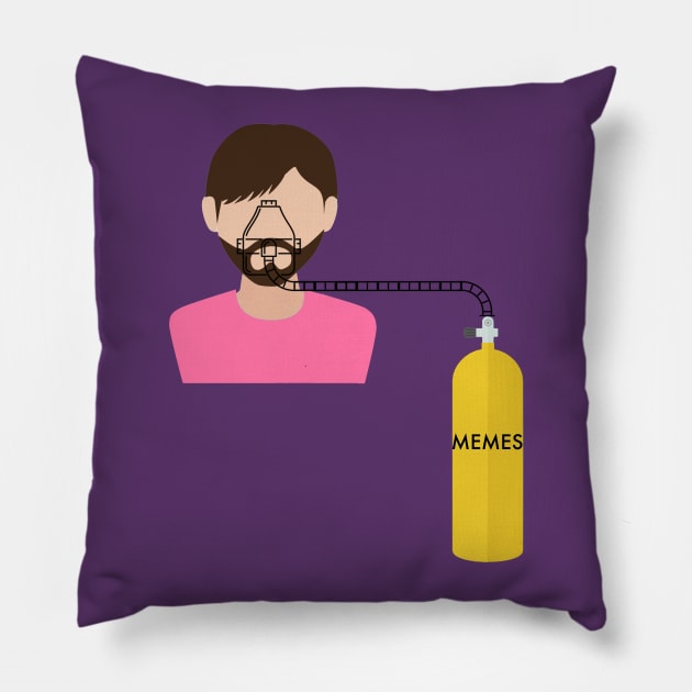 Living on Memes Pillow by jeremiahm08