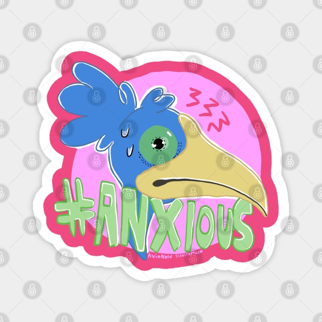 An Anxious Water Chicken Magnet by Avianblu