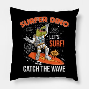 Surfer Dino Catch The Wave Pillow