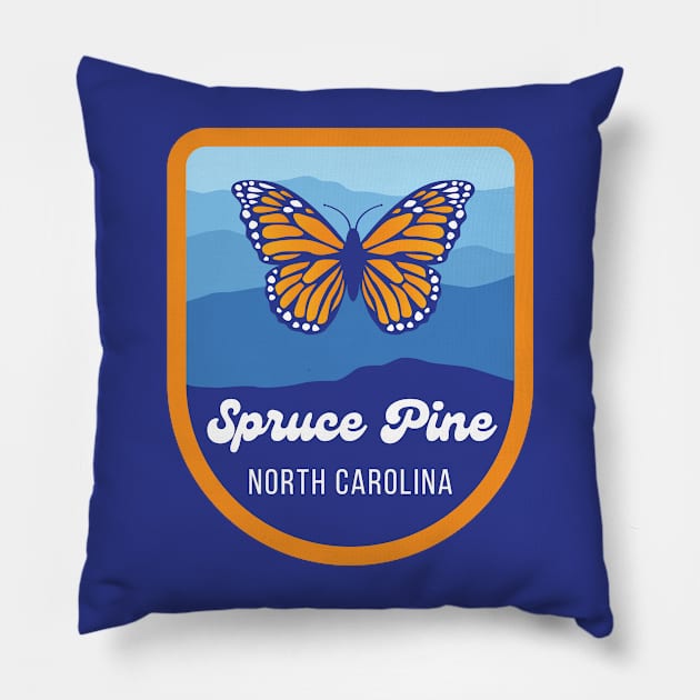 Spruce Pine North Carolina Tourist Souvenir Pillow by carolinafound