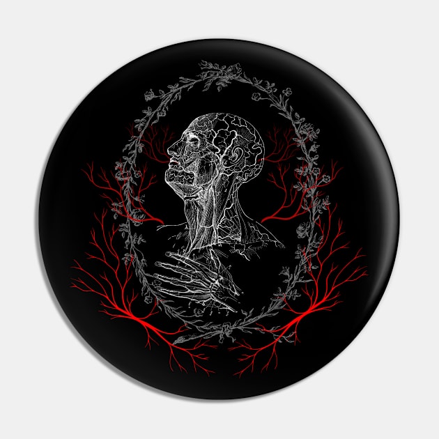 Anatomy Blood Vessel - Gothic Dark Academia Pin by TopKnotDesign