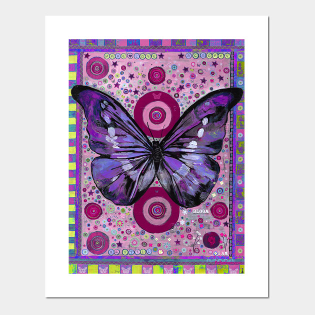 Purple Butterfly Butterfly Painting Posters And Art Prints