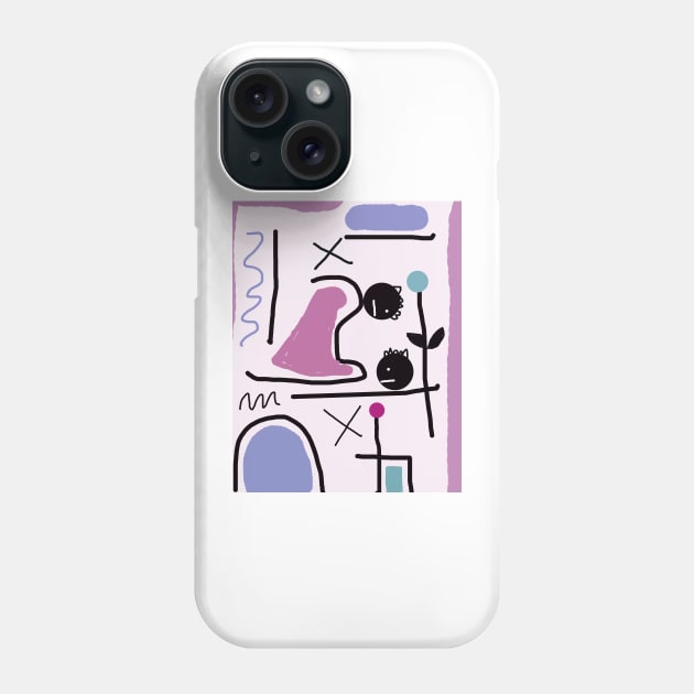 Kids and Broken Lines Stick Figure Phone Case by Eigo Wild