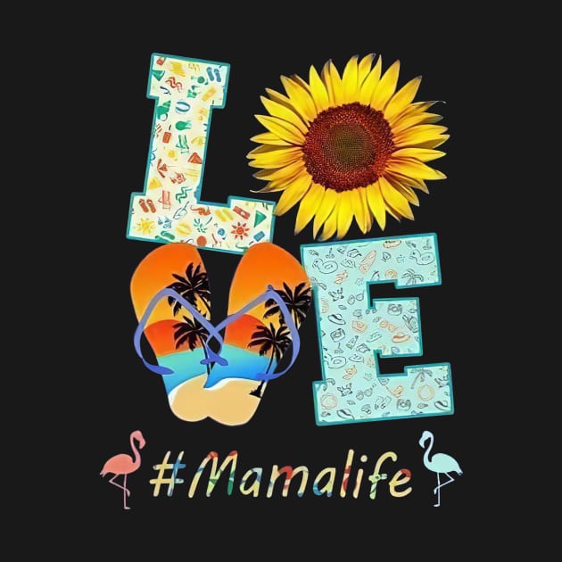 Sunflower Flamingo Flip Flops Love Mamalife Mother's Day by Ripke Jesus