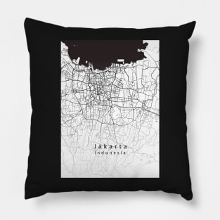 Jakarta Indonesia City Map Pillow