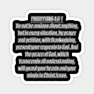 Philippians 4:6-7 New International Version Bible Verse Typography Magnet