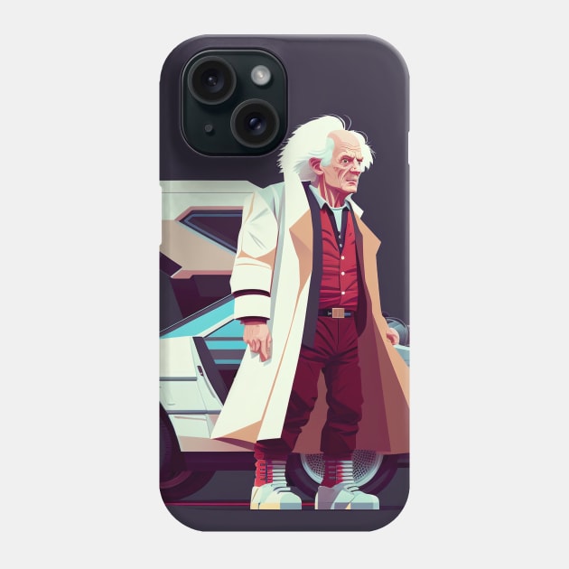 Back to the future Doc Brown Phone Case by Buff Geeks Art