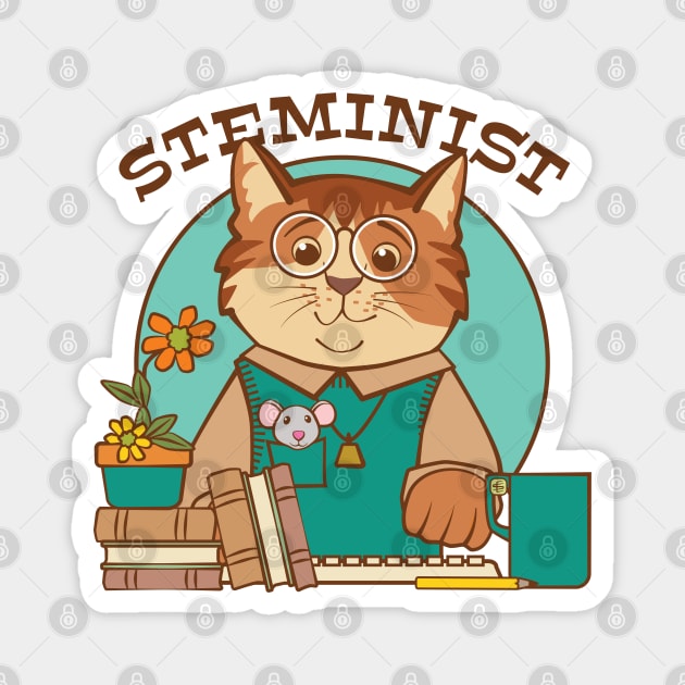 Steminist Science Technology Women Magnet by Sue Cervenka