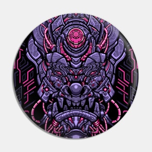 cool purple mecha robot head Pin