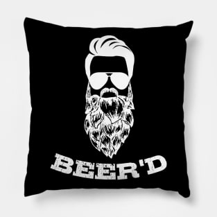 Mens Beerd Hop Beard Bearded Beer Drinkers Pillow