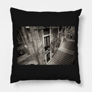 Staircases in Catania, Sicily Pillow
