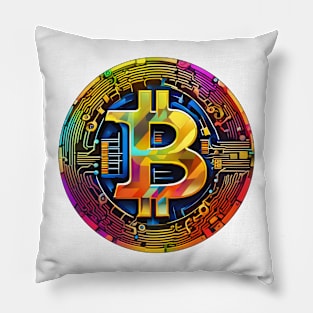 Bitcoin colorful Pillow