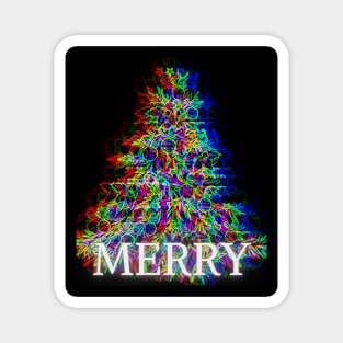 MERRY! ABSTRACT CHRISTMAS TREE Magnet