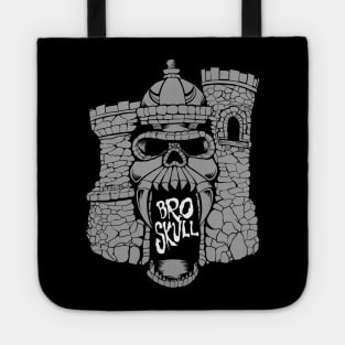 Broskull Logo V.2 Grey Castle with White Letters Tote