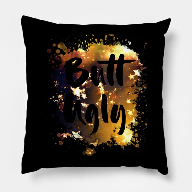 Butt Ugly Funny 80's Design Pillow by solsateez