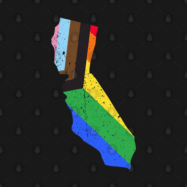 California State Pride: Embrace Progress with the Progress Pride Flag Design by PositiveMindTee