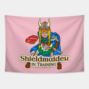 Viking Warrior Girl - Shieldmaiden in Training Tapestry