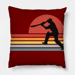 Retro Cricket Player Pillow